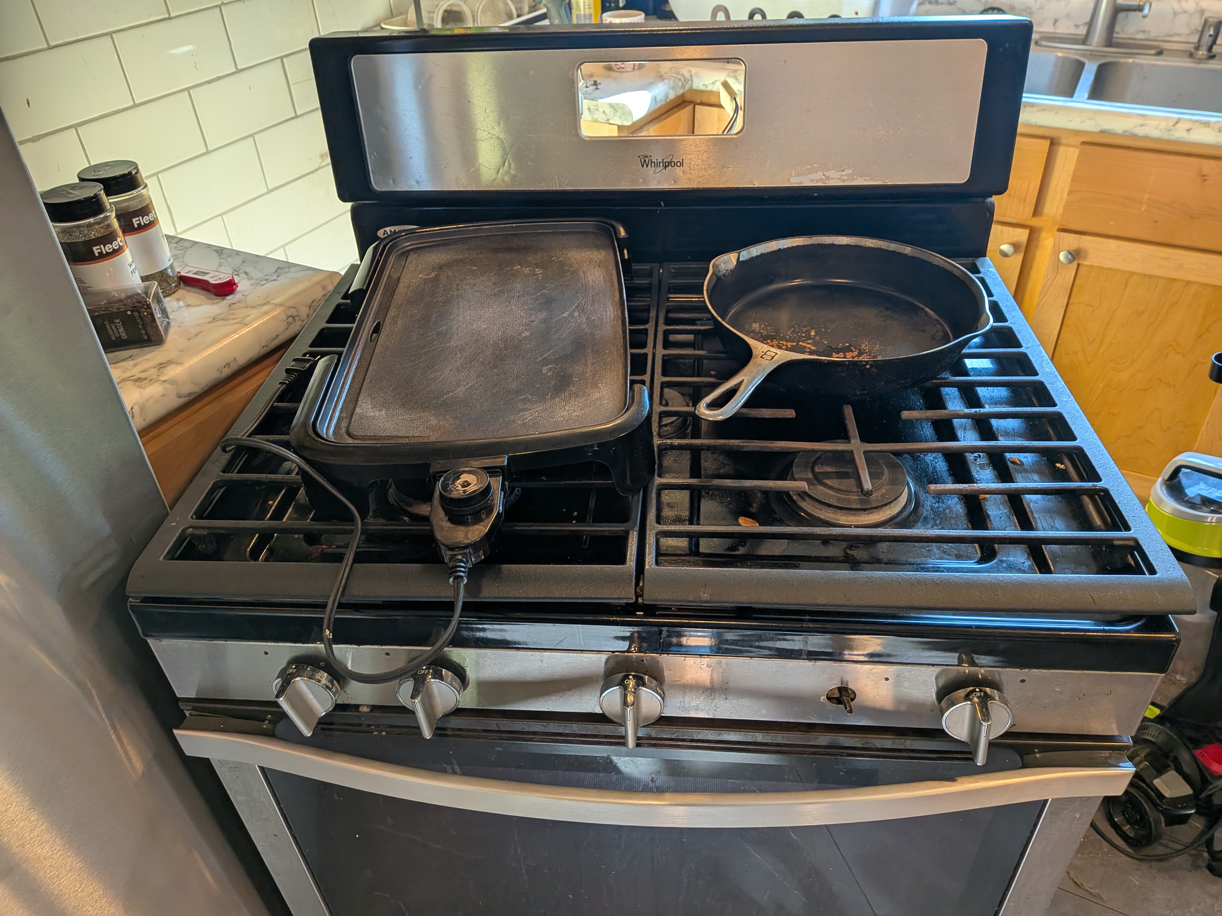 The front of the gas oven, control panel removed.