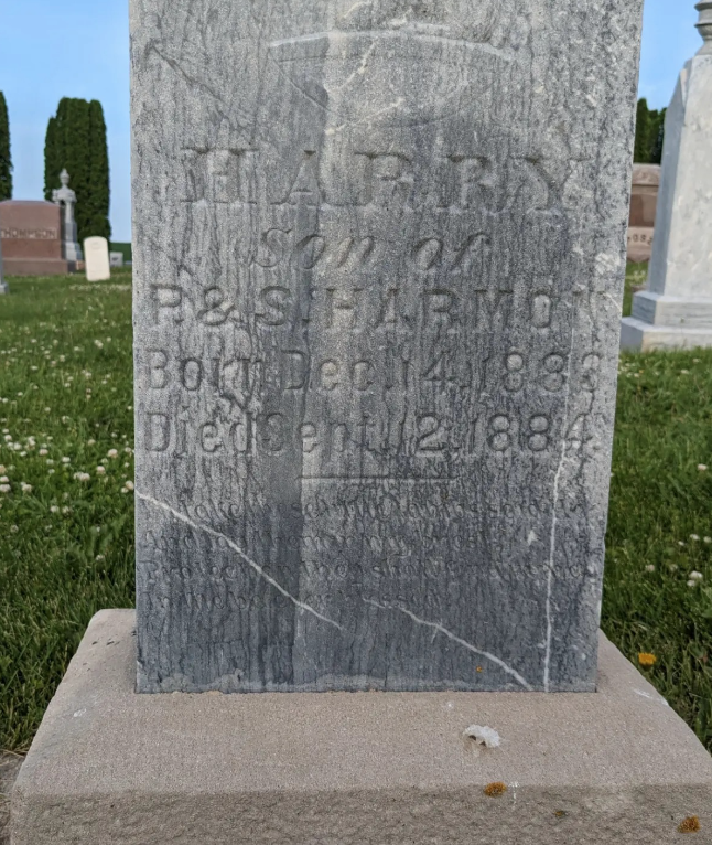 Marble grave marker