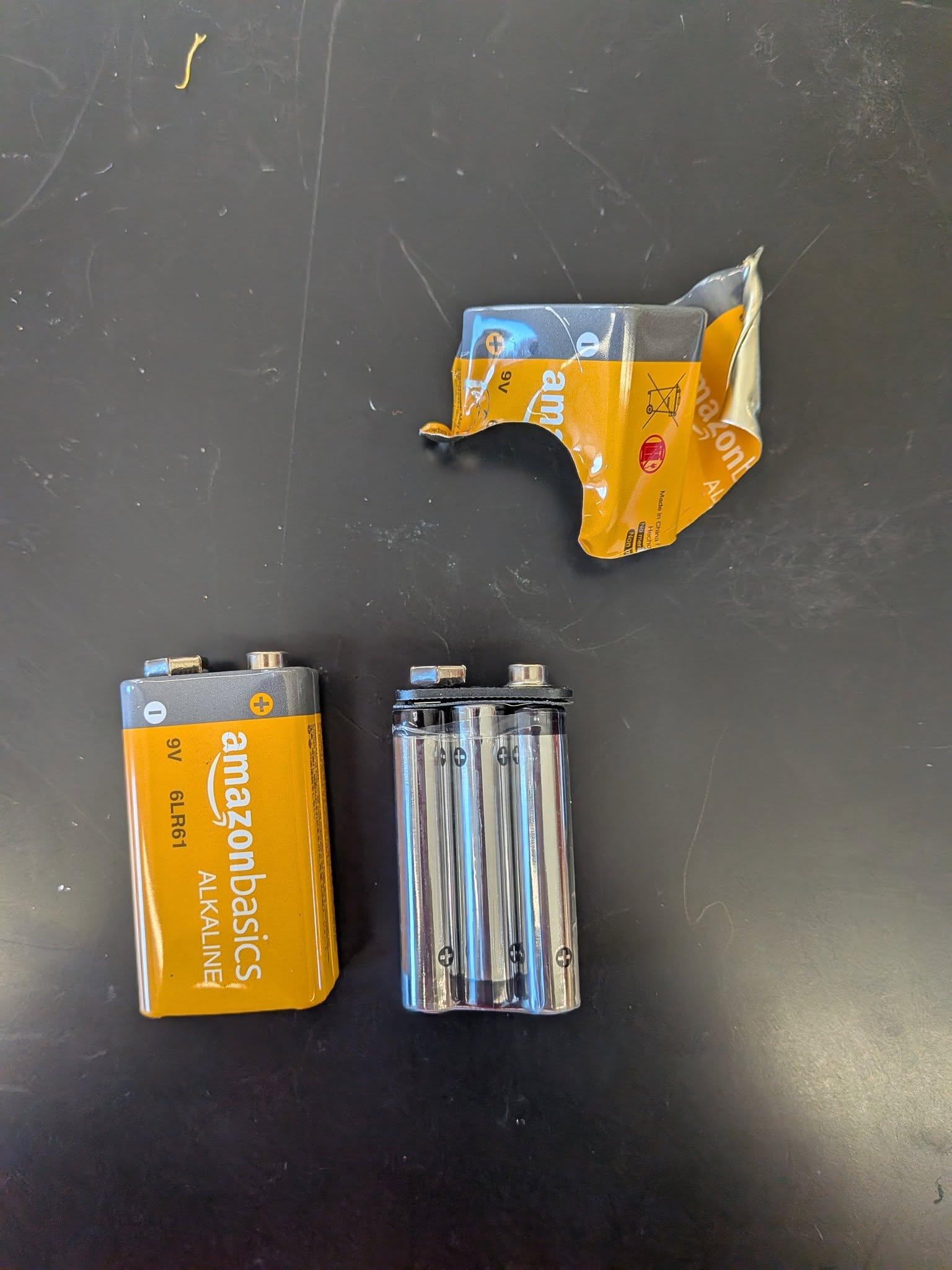 A 9v battery is 6 1.5v batteries, wired in series