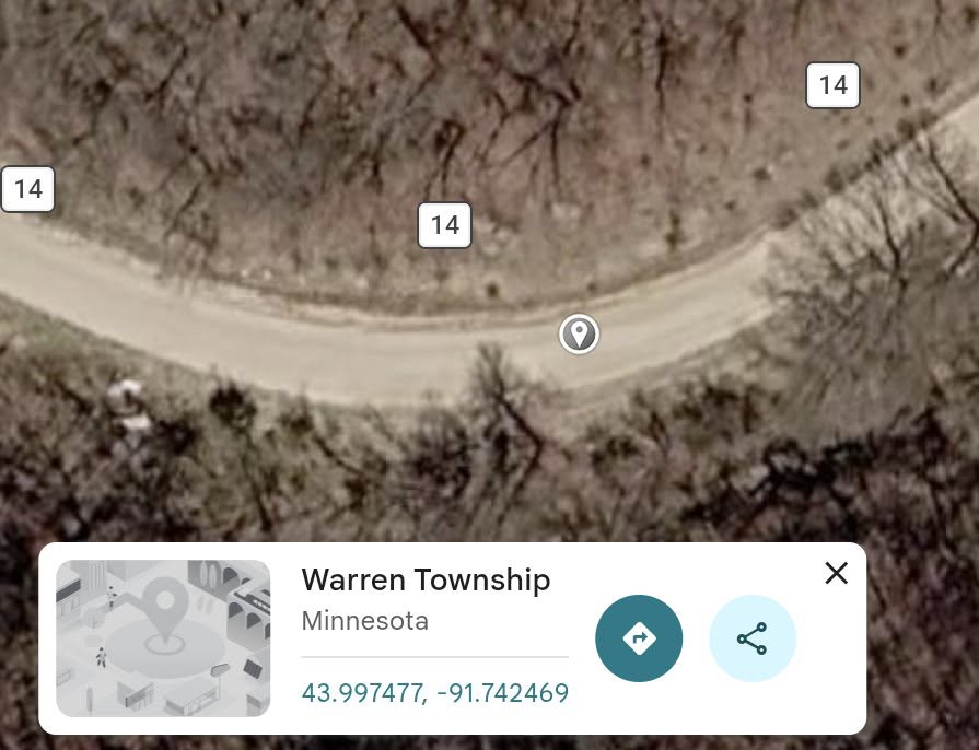 Mapped location of the outcrop